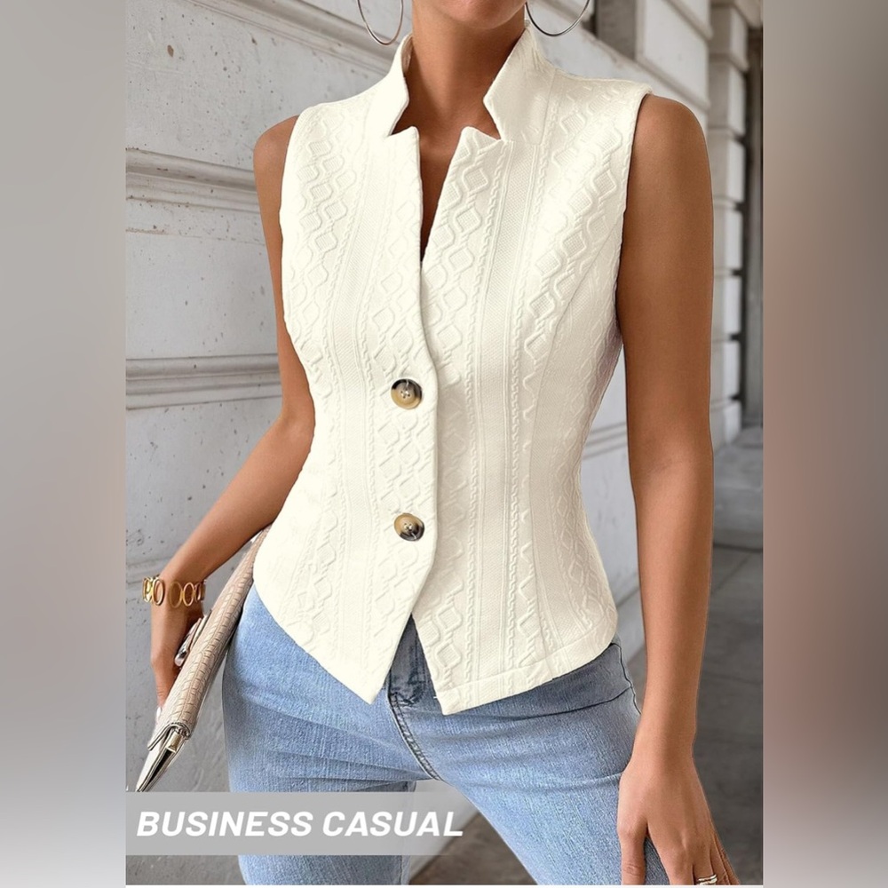 Mina Self 2025 Fall Sweater Vest Top Knit Stretchy Lightweight Slim Fully Lined